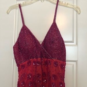 Andretta Donatello pink and orange gown